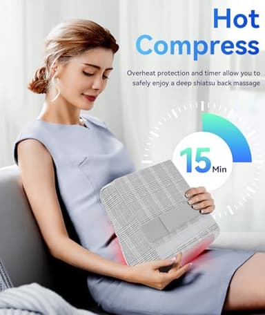 Papillon Back Massager, Shiatsu Neck Massager for Pain Relief Deep Tissue with Heat, Electric Kneading Massage Pillow for Back, Shoulder, Foot, Muscle Pain Relief, Gifts for Women/Men/Mom/Dad - Image 5