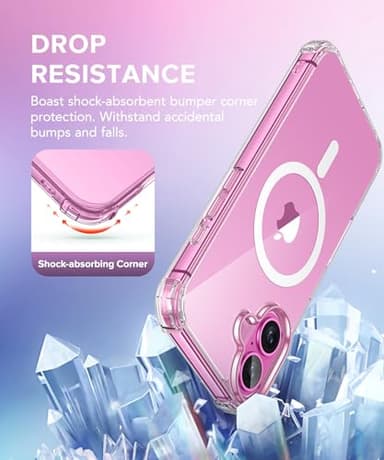 BERFY Compatible with iPhone 16 Case Glitter, [3 in 1] with Screen Protector + Camera Lens Protector, [Non-Yellowing] Clear Sparkle Slim Shockproof Hard Phone Cover for Women 6.1", Transparent - Image 6