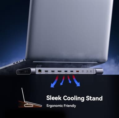 TobenONE USB-C Docking Station 3 Monitors & Dual Monitor,Laptop Dock Stand with 100W GaN III Charger, 2.5Gbps Ethernet,2 HDMI & DP (Single 4K@120Hz), 6 USB Ports for Dell/Hp/Lenovo - Image 8