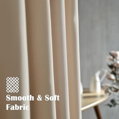 ORINOVA Beige Living Room Blackout Curtains for Bedroom Kitchen 2 Panels Set Thermal Insulated Curtains for Nursery 34x36 Inch Length Home Décor - Image 3