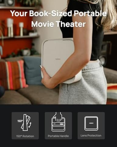 XGIMI Elfin Flip Portable Projector, 1080P Resolution Outdoor Projector, Licensed Netflix, Build-in Adjustable Stand, Lightweight and Compact Design, 400 ISO Lumens, Screen Adaption - Image 4