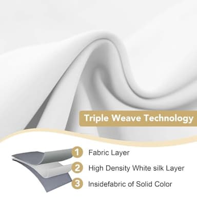 H.VERSAILTEX White Curtains 84 inches Long for Living Room Thermal Insulated Room Darkening Window Treatment Panels Drapes Light Reducing Curtains for Bedroom, 2 Panels, 52" W x 84" L, White - Image 3