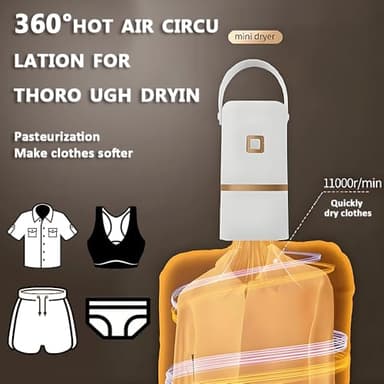 SL Nevnmoe Mini portable Clothes dryer, Mini Clothing Care Machine，easy to operate, convenient to carry, suitable for apartments, RVs, travel, used for lightweight clothing, underwear, baby clothes - Image 3