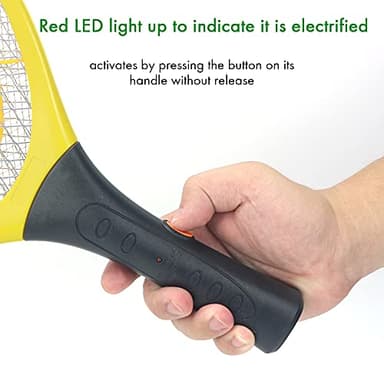 FOBELISK Electric Fly Swatter - Bug Zapper - Best High Voltage Handheld Mosquito Killer - Wasp, Fruit Fly, Insect Trap Racket for Indoor, Travel, Camping and Outdoor Control (2 AA Batteries Included) - Image 3