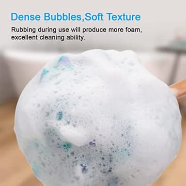 AmazerBath Shower Sponge Loofah Back Scrubber, PE Soft Mesh Loofah Body Scrubber with Long Wooden Handle, Bath Sponge for Men Women (Green) - Image 4