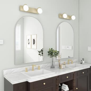 BEAUTYPEAK 24"x36" Arch Bathroom Mirror, Wall Mounted Vanity Metal Frame Mirror for Bedroom, Entryway, Living Room, Silver - Image 6