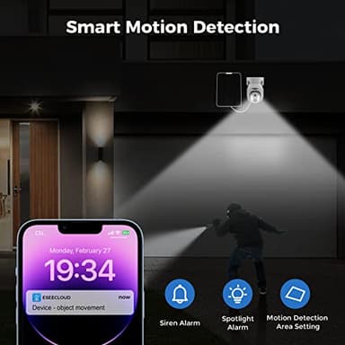 Hiseeu Solar Security Camera Outdoor, 4PCS 4MP Wireless Security Camera System with 10in LCD, 2-Way Audio, PT 360°, Night Vision, Motion Detection, 2.4G WiFi, No Subscription fee - Image 4
