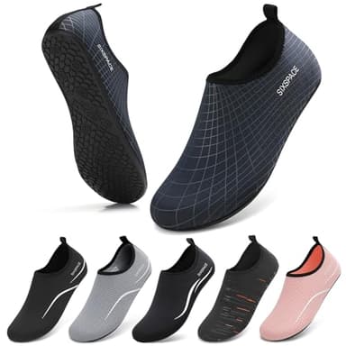 Sixspace Water Shoes for Women Men Aqua Socks Swim Shower Beach Barefoot Pool Quick-Dry Non Slip Lake Surf (EGUS058MXXZ490BL36) - Image 1