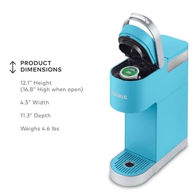 Keurig K-Mini Plus Single Serve K-Cup Pod Coffee Maker, with 6 to 12oz Brew Size, Stores up to 9 K-Cup Pods, Travel Mug Friendly, 1500 watts, Cool Aqua - Image 6