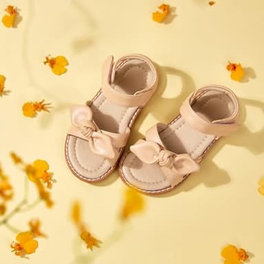 ESTINE Girls Sandal Dress Shoe for Toddler/Little Kid Party School Shoe (83-Nude,9M) - Image 5