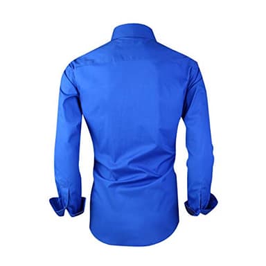 Alex Vando Mens Dress Shirts Regular Fit Long Sleeve Stretch Business Dress Shirts for Men,Royal,Small - Image 2
