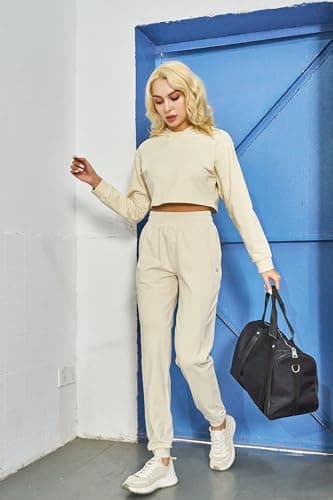 HOdo 32"/34"/36" Inseam Womens Tall Sweatpants Fleece Lined Long Joggers Workout Pants with Pockets Black - Image 6