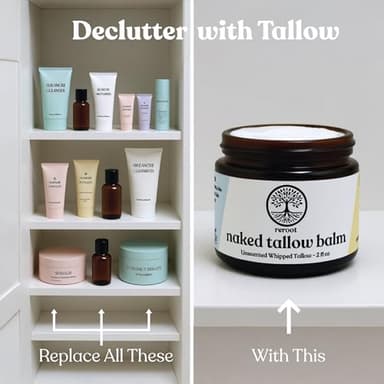 Beef Tallow Balm for Skin | NAKED TALLOW BALM | 1 Ingredient - 100% Grass Fed Tallow | Whole Body & Face Moisturizer | Whipped & UNSCENTED for Sensititve Dry Skin, Babies, Eczema, Psoriasis, Rosacea (2oz) - Image 7