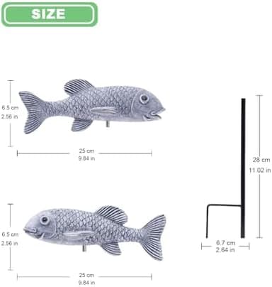Outdoor Koi Fish Statues 2Pack: Garden Sculpture Ornaments Pond Decor for Yard Lawn Patio Porch Outside Decorative Gifts for Grandma Women Mom - Image 5