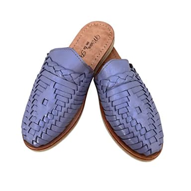 Mexico en la Piel Womans Leather Slide Sandals Handmade in Mexico in Purple Color (us_footwear_size_system, adult, women, numeric, medium, numeric_5) - Image 1