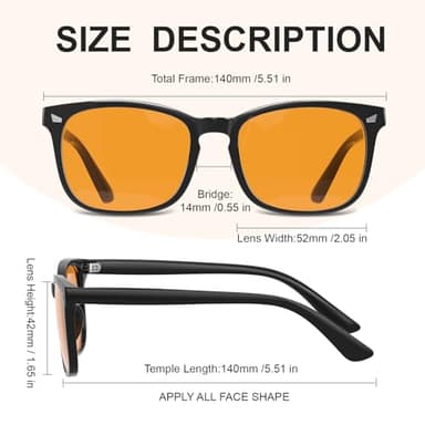 hunsquer Blue Light Glasses for Woman/Men Computer Blue Light Glasses (Gaming lenses) - Image 4