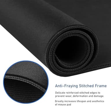 Gaming Mouse Pad, Large Desk Mouse Pad with Stitched Edges,(35.4X15.7In) Durable Non-Slip Natural Rubber Base, Waterproof Computer Keyboard Pad Mat for Esports Pros/Gamer/Desktop/Office/Home, Black - Image 6