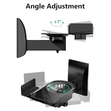 WALI Speaker Wall Mounts, Dual Side Clamping Bookshelf Mounting Bracket for Large Surrounding Sound Speakers, Hold up to 55 lbs. (SWM201), 1 Pair, Black - Image 7