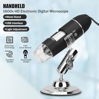 USB Digital Microscope Camera 50X to 1600X LED Microscope HD Handheld Microscopes with Bracket Portable Microscopes Compatible with iOS & Android Devices - Image 7