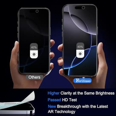Ferilinso [Auto Dust Install] 3 Pack Privacy Screen Protector for iPhone 16 Pro Max with 9H+ Private Accessories-Camera Lens Protector, Tempered Glass Cover, Case Friendly, Sensitve Touch - Image 4