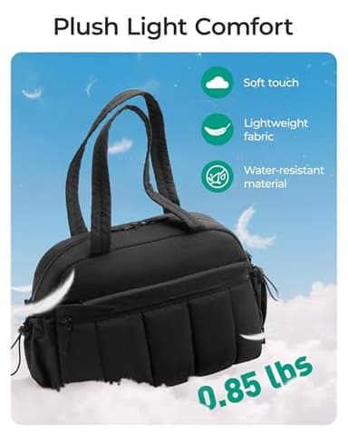 BAGSMART Duffle Bag for Travel, Gym Bag for Women with Wet Pocket, Carry on Weekender Bags for Women, Water Resistant Travel Bag Duffel Bag, Black - Image 4