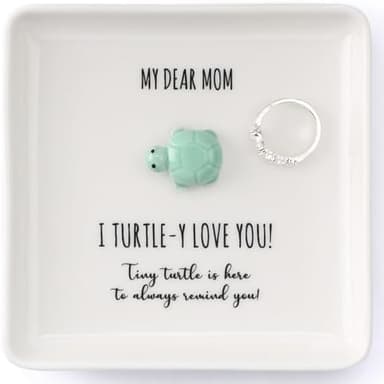 HOME SMILE Turtle Jewelry Dish Tray-Mom Gifts from Daughter Son,Birthday Mothers Day Gifts for Mom Mother Mama Presents,I Turtley Love You Gifts - Image 2