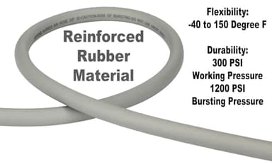 YOTOO Heavy Duty Rubber Air Hose 3/8-Inch by 50-Feet, 300 PSI Air Compressor Hose with 1/4" Industrial Swivel Solid Brass Quick Coupler, Plug and Bend Restrictors, Gray - Image 2