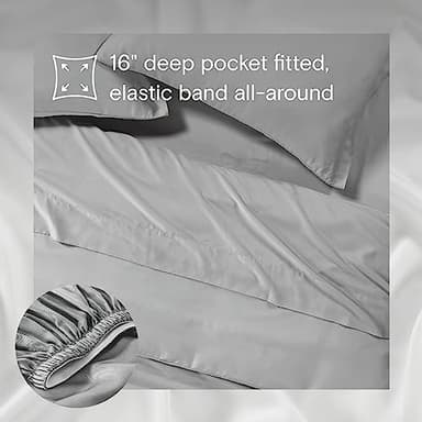 Sijo AiryWeight Tencel Sheet Set, 100% Lyocell Derived from Eucalyptus, Buttery Soft, Architectural Digest 2022 Best Cooling Sheets Winner - 4pc - 2 Pillowcases 1 Fitted 1 Top (Dove, Queen) - Image 4