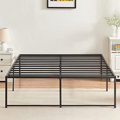 VECELO 18" Full Bed Frame Tall Metal Platform/Mattress Foundation/No Box Spring Needed - Image 1