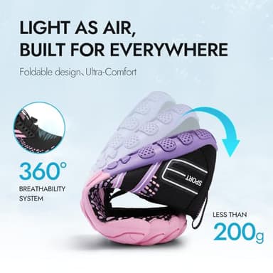 ATHMILE Hiking Barefoot Water Shoes for Women Men Beach Swim Aqua Pool River Quick Dry Athletic Wide Toe Outdoor Sport Kayaking Boating Rock Climbing Yoga Lake - Image 4