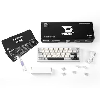 YUNZII AL66 Wireless Mechanical Keyboard,Full Aluminum CNC,65% Knob Control,Bluetooth/2.4G/Wired,Hot Swappable Pre-lubed Switches,Gasket Mounted RGB for Win/Mac(Milk Switch, Silver) - Image 7