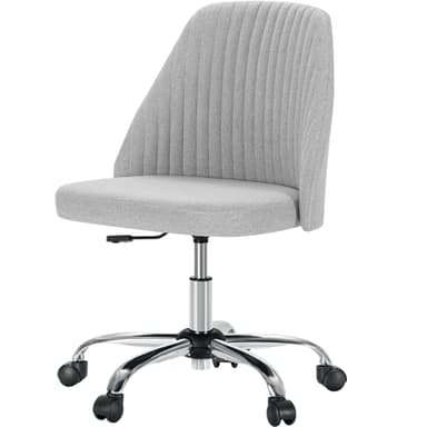 DUMOS Office Desk Chair, Modern Cute Rolling Vanity Swivel Task Chairs with Wheels, Comfortable Back Seat Armless for Home, Bedrooms, Office, Study, Student, Adults, Make-up, Dressing Room, Cloud - Image 1