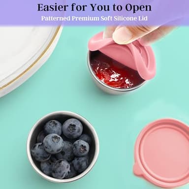 6x1.6 Oz Salad Dressing Containers With Lids, Small Leakproof Reusable Stainless Steel Salad Dressing Container To Go For Lunch Boxes,Sauce containers, Picnics,Travel Meal Prep And Kitchen Storage. - Image 8