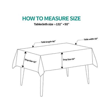 Surmente Black Tablecloth 90 x 132-inch Rectangular Polyester Table Cloth for Weddings, Banquets, or Restaurants - Image 7