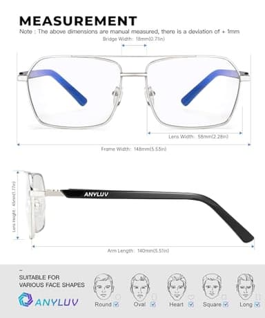 ANYLUV Blue Light Glasses Men/Women, Blue Light Blocking Glasses, Computer Screen Blocker Eyes Protection Glasses - Image 4