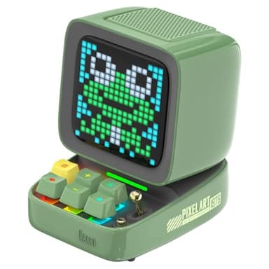 Divoom Ditoo Pro Programmable Pixel Art LED-Bluetooth-Speaker Showing-Clock Emoji DIY Design for Home Wedding Party Decoration with Wireless App Control (Green) - Image 1