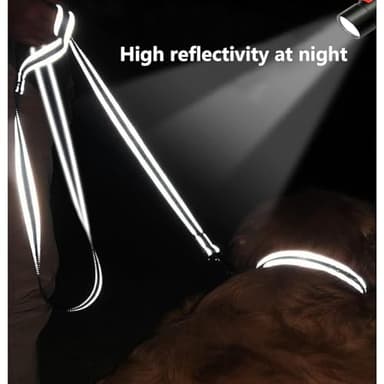 PenSeepet Dog Leash 6 FT Padded Handle Nylon Reflective Dogs Leashes for Medium Dogs Black - Image 5