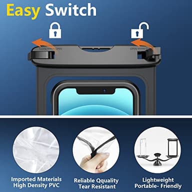 Temdan 2 Pcs Waterproof Phone Pouch, [Up to 10" Large] Universal IPX8 Waterproof Cell Phone Case Dry Bag with Lanyard for iPhone 16 Pro Max/16E/15/14/13,Galaxy S25 Ultra/S24/S23 for Vacation -Black - Image 7