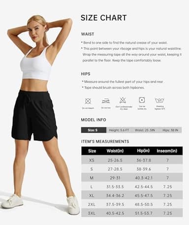 Willit Women's 7" Athletic Running Shorts Long Workout Hiking Shorts Quick Dry High Waisted Active Zipper Pocket Black XL - Image 7