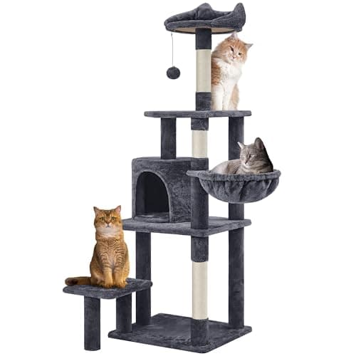 Yaheetech 57in Tall Cat Tree, Multi-Level Cat Tower W/Extended Platform, Padded Perch, Scratching Posts, Ball, for Indoor Large Cat Kitty as Pet Play House Activity Center - Image 1