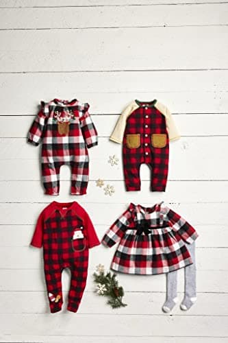 Mud Pie Baby Boy Buffalo One Piece Bodysuit, Red/Black, 3-6 Months - Image 2