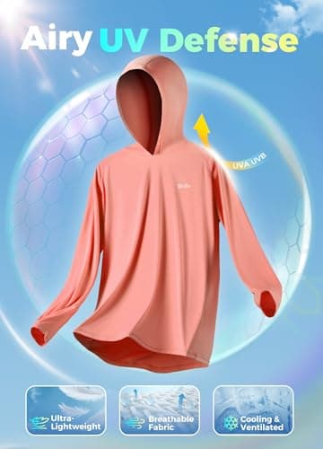 Willit Women's UPF 50+ Sun Protection Hoodie SPF Shirt Long Sleeve Hiking Fishing Outdoor Shirt Lightweight Hoodie Salmon XXL - Image 5