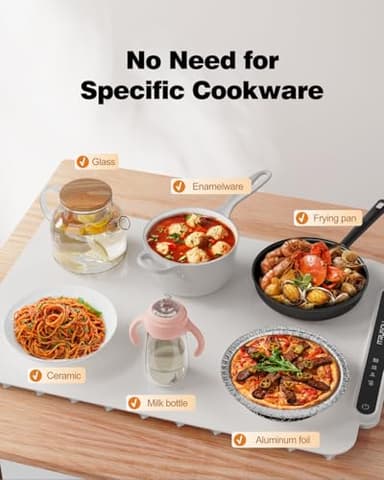 Food Warming Mat, iTRUSOU Electric Warming Tray Full Surface Heating to Keep Food Warm or Thawing, Versatile Food Warmer with 3 Temperature Setting for Parties Buffets Gatherings Holidays Daily Use - Image 4