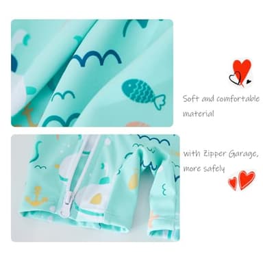 UMELOK Toddler Boy Swimsuit Baby Rash Guard Swimwear Rashguard UPF 50+ Sun Protection Bathing Suit Sunsuit Green, Submarine and Octopus-24-36M - Image 5