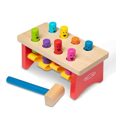 Melissa & Doug Deluxe Pounding Bench Wooden Preschool Learning Toy with Mallet - Image 4
