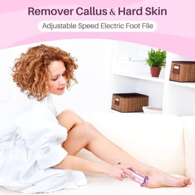 LIONVISON Electric Foot Callus Remover: Adjustable Speed Foot File for Cracked Heels - Working Women's Summer Pedicure Tool with 60pcs Sandpaper Discs - Dead Skin Remover for Dry Feet at-Home - Image 4