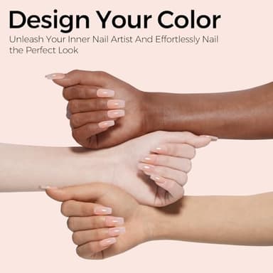 TOMICCA Nude Gel Nail Polish, 15ml Jelly Gel Polish, Translucent Quick Dry, Soak Off UV Neutral Light Gel Polish Colors Long Lasting Nail Art Manicure - Image 2