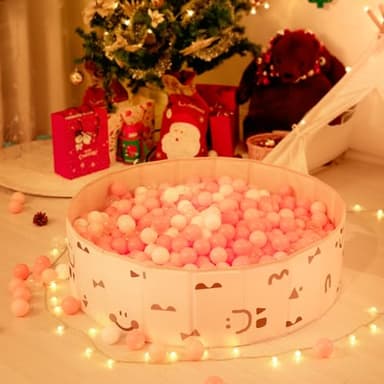 GOGOSO Ball Pit Balls for Toddler, Baby Plastic Playballs Kids Soft Pastel Pelotas Non-Toxic BPA-Free 2pink+White+Clear 100 Balls - Image 9