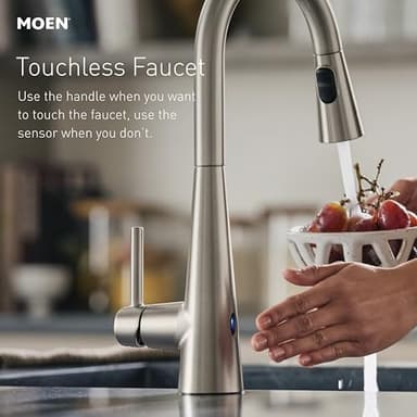 Moen Riley Chrome Motionsense Wave Sensor Touchless One Handle Pulldown Kitchen Faucet Featuring Power Clean, 7402EW - Image 3