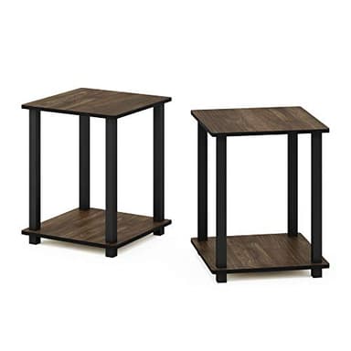 Furinno Simplistic Set of 2 End Table, Columbia Walnut/Black - Image 7